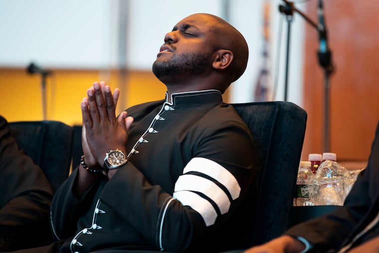 The Dr. Rev. Chauncey P. Harrison before preaching at Zion Baptist Church in Philadelphia on Oct. 16. Harrison was hired at the church four years ago at age 28.