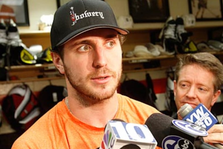 Mike Richards and the Flyers take on the Boston Bruins in the second round of the playoffs. (Charles Fox/Staff Photographer)