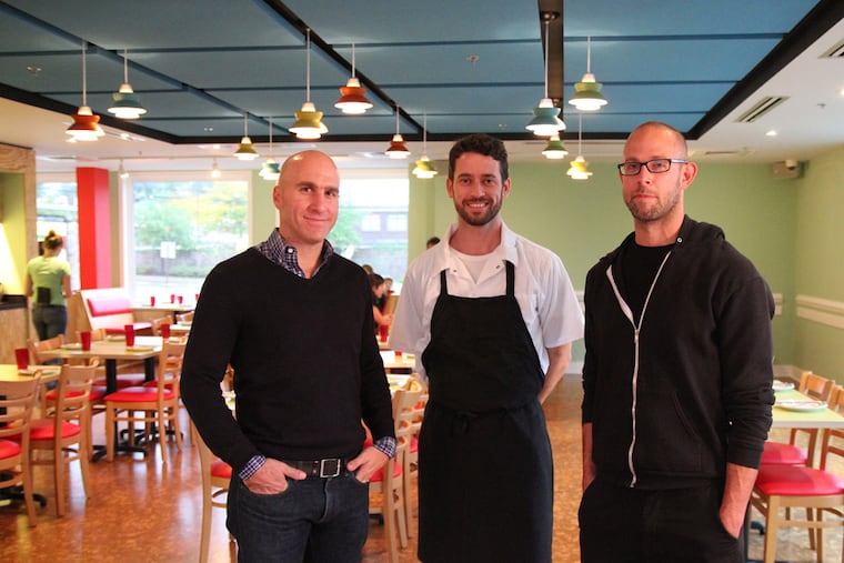 Pizzeria Felici owners Brian Sirhal (left) and Tim Spinner (right) with consulting chef Jim Burke.
