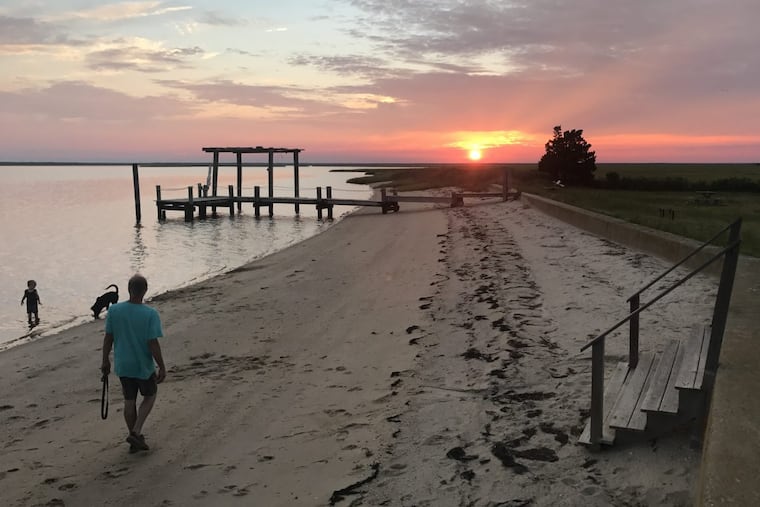 Sunset over Morris Beach, a hidden slice of Jersey Shore heaven in Egg Harbor Township.