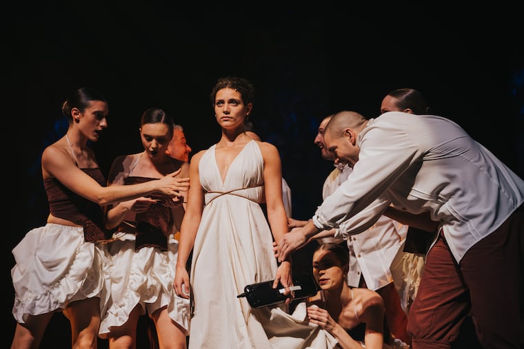 The full Koresh ensemble featuring guest Sage DeAgro-Ruopp. Koresh Dance Company's "Masquerade" runs through May 7 at the Suzanne Roberts Theatre.