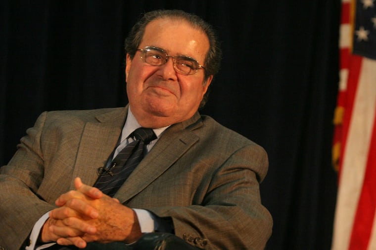 Justice Antonin Scalia at the University of California, Hastings, in 2010.