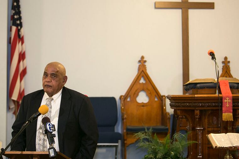 Milton Street announces his candidacy for mayor at New Jerusalem Baptist Church on Thursday, March 12, 2015. ( STEPHANIE AARONSON / Staff Photographer )