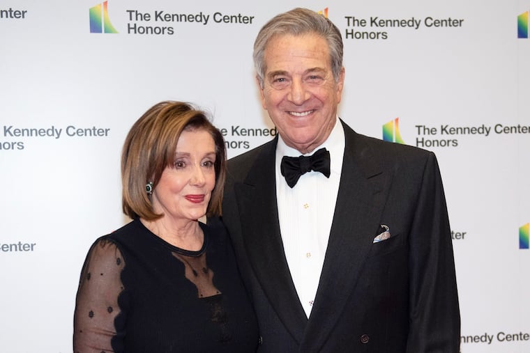 Speaker of the House Nancy Pelosi, D-Calif., and her husband, Paul Pelosi, arrive at the State Department for the Kennedy Center Honors State Department Dinner, Dec. 7, 2019, in Washington. House Speaker Nancy Pelosi’s husband, Paul, was “violently assaulted” by an assailant who broke into their San Francisco home early Friday, Oct. 28, 2022, and he is now in the hospital and expected to make a full recovery, said her spokesman, Drew Hammill.