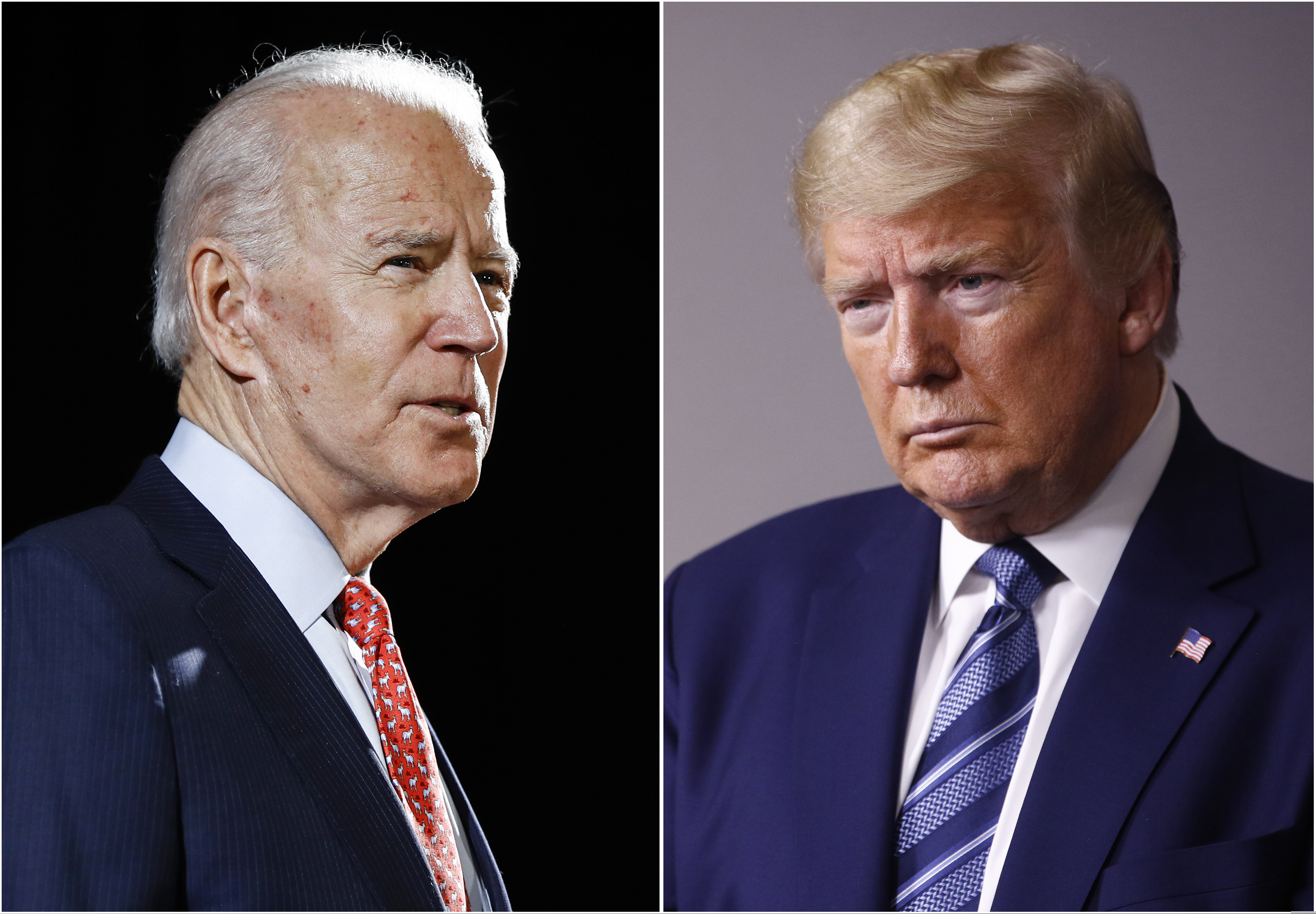 From left, Joe Biden and President Donald Trump