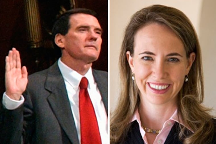 Arizona Federal District Judge John Roll (left) was killed and Arizona Rep. Gabrielle Giffords (right) was wounded in a shooting on Saturday. (AP File Photos)