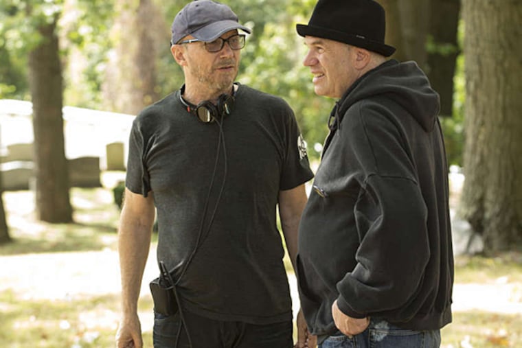 Director Paul Haggis (left) and writer David Simon on location for HBO's "Show Me a Hero."