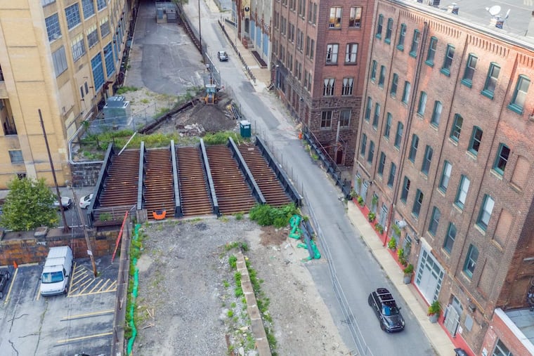 Overhead view of bridge over 13th Street, which is to be replaced.