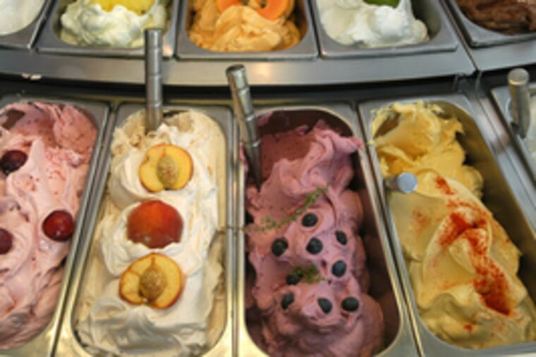 Center City's Capogiro Gelateria offers more than 300 flavors, including such exotics as wineberry, strawberry tarragon, lime cilantro, and golden margarita sorbetto.