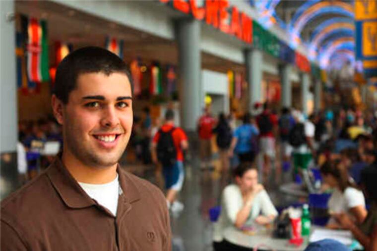 Ryan Helthall of Sparta, N.J., and other men at the University of Delaware make up only 42 percent of the student population. That's the U.S. average, though some schools are just 30 percent male. (Juliette Lynch / For the Inquirer)