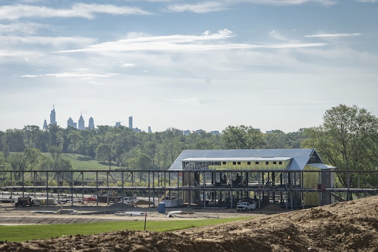 Construction taking place at Cobbs Creek Golf Course in April 2025.