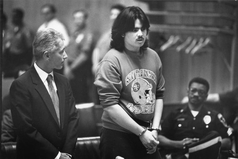 Kenneth Houseknecht at sentencing with his lawyer Wayne Natale on Sept. 17, 1991.