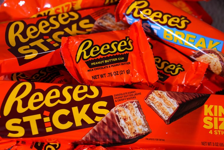 Reese's Candies are shown in Carmel, Ind., Wednesday, Feb. 18, 2026. (AP Photo/Michael Conroy)