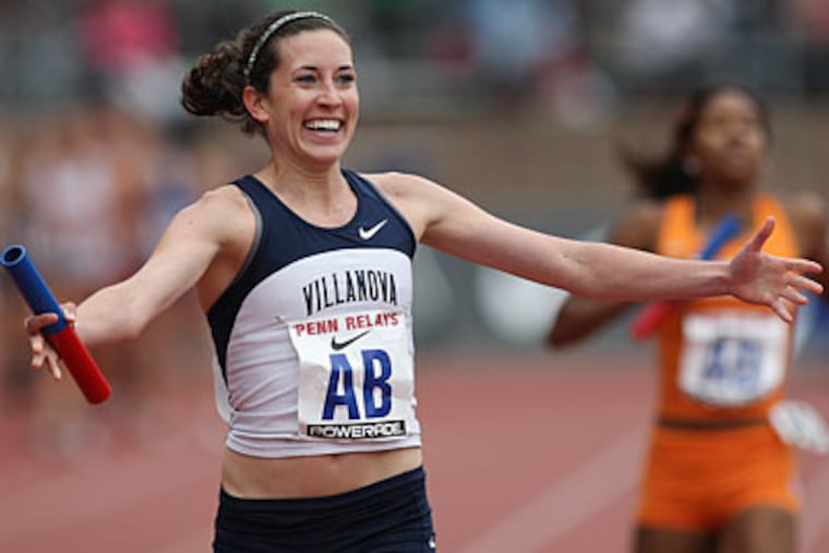 Villanova's Sheila Reid pulled ahead in the final leg to win her team a championship. (Steven M. Falk/Staff Photographer)