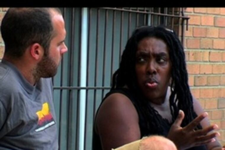 William Francome, a screenwriter and the "my" in "In Prison My Whole Life," a documentary about Mumia Abu-Jamal that premiered at the Sundance Film Festival this week, interviews MOVE member Romona Africa.