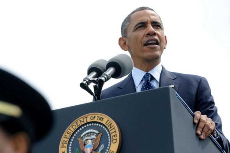 President Obama speaks at the National Peace Officers Memorial Service, honoring police. "Let us not remember them just for how they died, but also for how they lived," he said. (Olivier Douliery / Abaca Press)