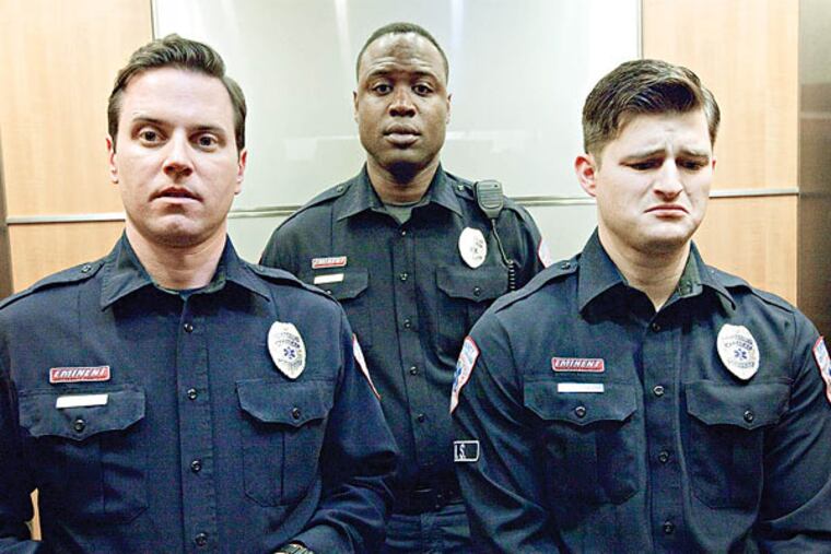 The main cast of “Sirens” (from left): Michael Mosley, Kevin Daniels and Kevin Bigley.