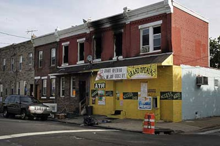 Police suspect that the fire, in the 2100 block of Cambria Street, was arson.