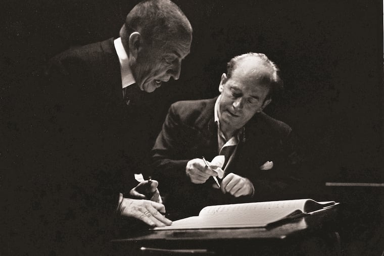 Composer Sergei Rachmaninoff and Philadelphia Orchestra maestro Eugene Ormandy.