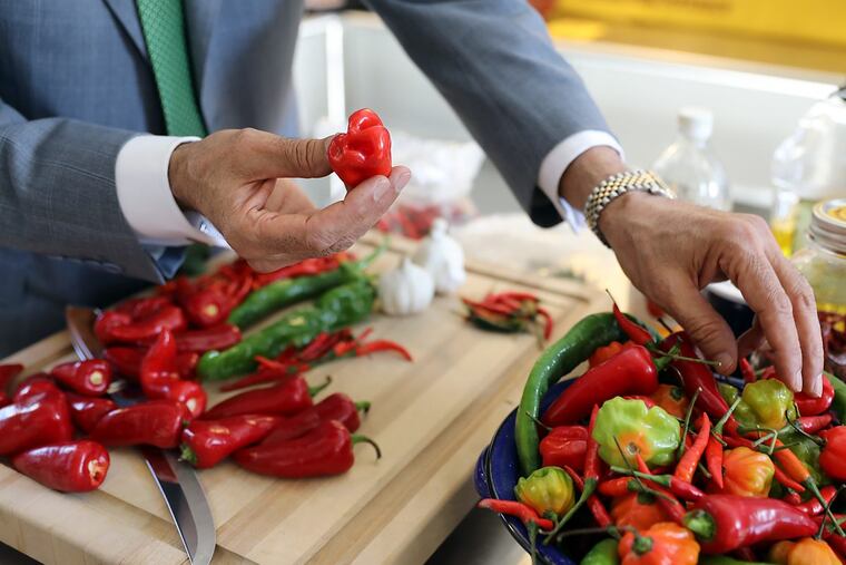 Close up shot of variety of peppers