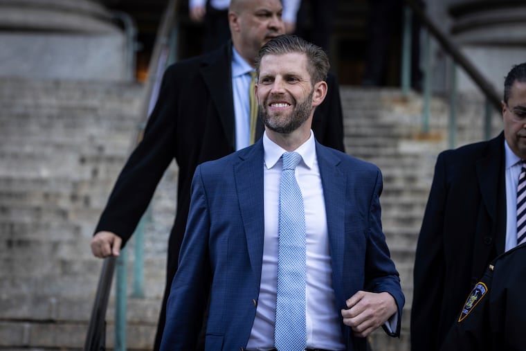 Eric Trump leaves the New York Supreme Court on Thursday.