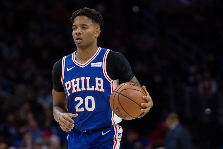 Sixers, Markell Fultz, 20, holds the ball against the Atlanta Hawks during the first quarter of the NBA game at the Wells Fargo Center in Philadelphia, Pa. Monday, October 29, 2018.