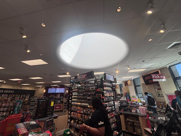 The cash register at the Princeton Wawa is bathed in sunlight.