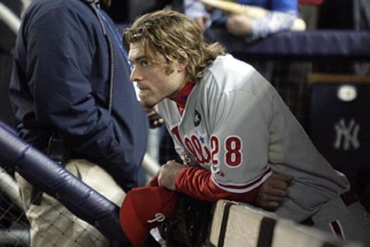 Jayson Werth couldn't hide his sadness in the Phillies' dugout as the Yankees claimed their 27th World Series title. (Yong Kim/Staff Photographer)