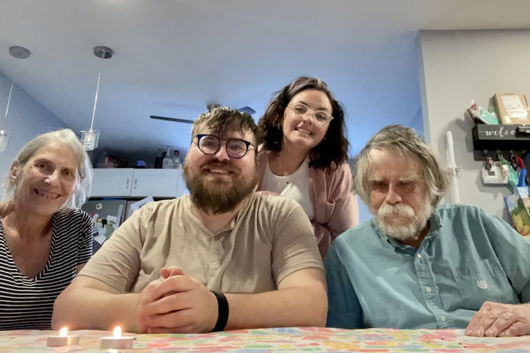 From left: Anne, Liam, Corinne (standing over Liam's shoulder), and Bill.
