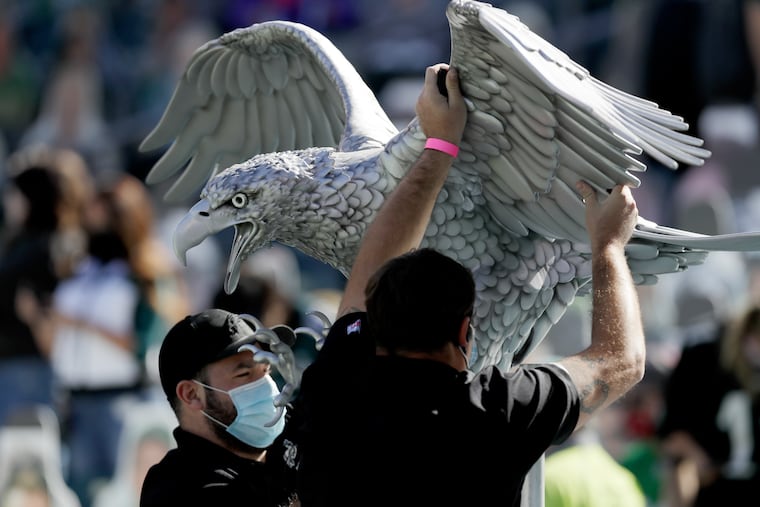 These Eagles fans brought some company with them for their first game back in the stands at Lincoln Financial Field.