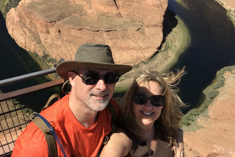 Nick and Ann Marie Campanaro at Horshoe Canyon in Arizona, 2019. The couple spent about nine months living apart while Ann Marie, who has Type I diabetes, and Flora Beaver, her 93-year-old mom, could isolate together.