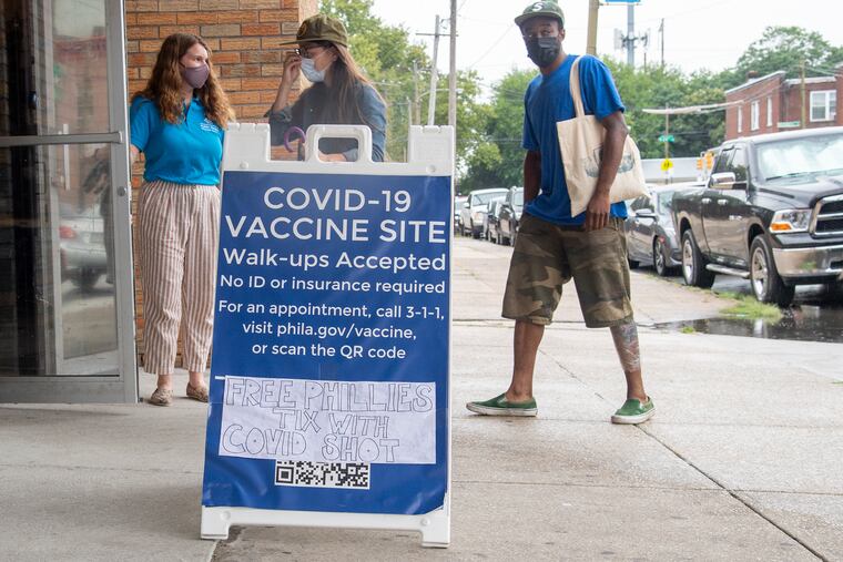 A COVID-19 vaccine site at the Grand Yesha Ballroom in Philadelphia, Pa. on Aug. 20, 2021.