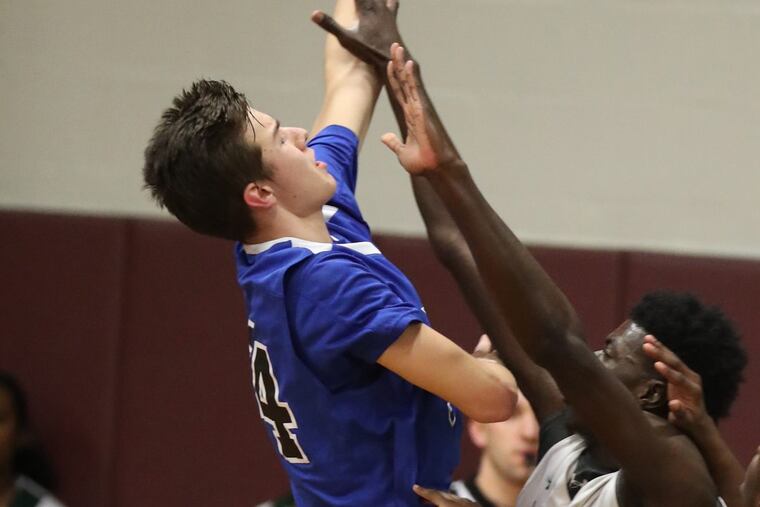 Conwell-Egan’s Eric Esposito, left, notched 15 points in Tuesday’s PIAA Class 4A second-round playoff loss to Bethlehem Catholic.