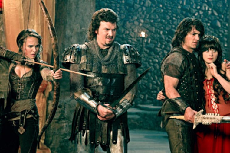 Isabel (NATALIE PORTMAN), Thadeous (DANNY MCBRIDE), Fabious
(JAMES FRANCO) and Belladonna (ZOOEY DESCHANEL) in a comedy-adventure set in a fantastical world--"Your Highness".