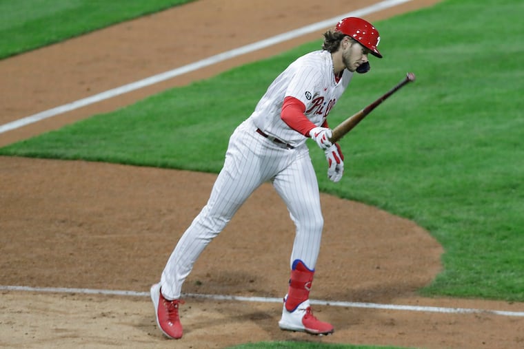 Many of Phillies third baseman Alec Bohm's at-bats have ended in frustration so far this season.