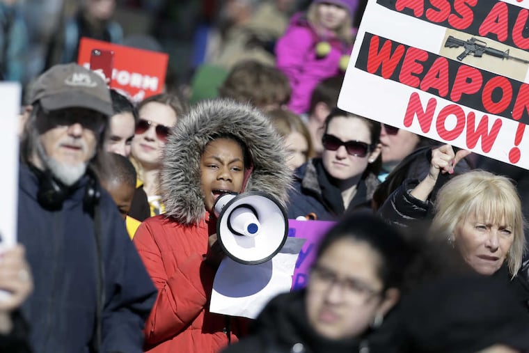 Marchers on Market St. during the March for Our Lives march and rally in Phila., Pa. on March 24, 2018.
