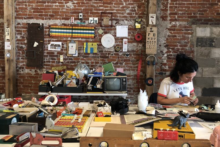 Lydia Ricci with her exhibit Come Talk to Me