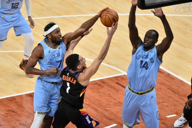 Former Memphis center Gorgui Dieng (14) would have been a potential addition to the Sixers but he is expected to sign with San Antonio.