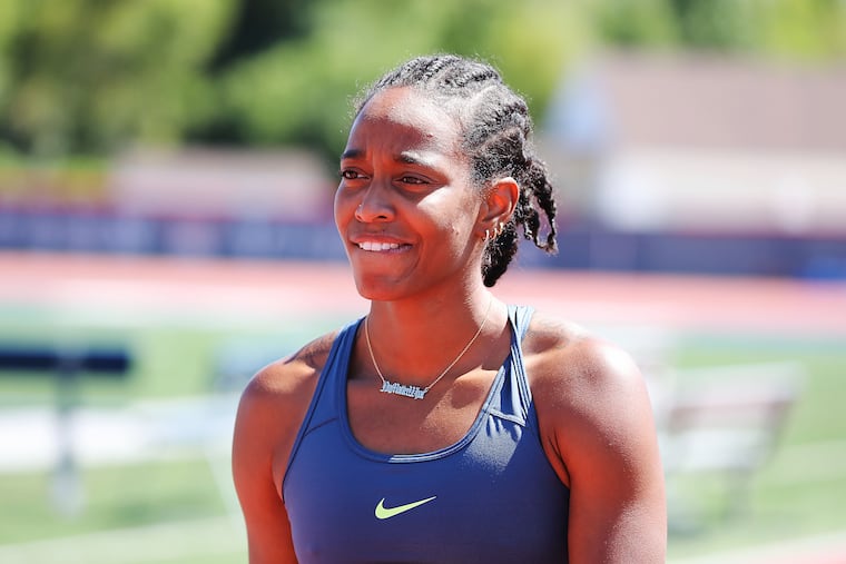 Eastern High School graduate English Gardner, shown in a 2019 photo, finished sixth in the final of the women's 100 meters at the 2021 U.S. Olympic Track and Field Trials in Eugene, Ore.