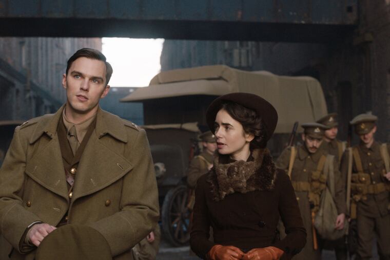 Nicholas Hoult and Lily Collins in "Tolkien." (Fox Searchlight Pictures)