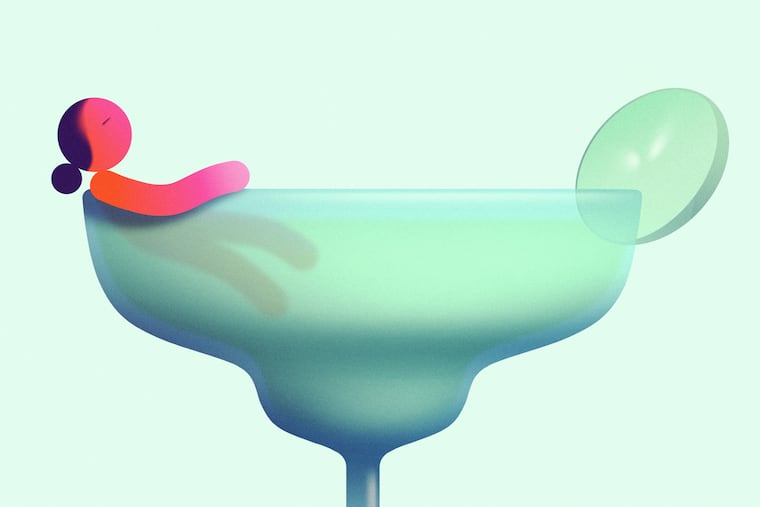 Illustration of someone relaxing in a margarita