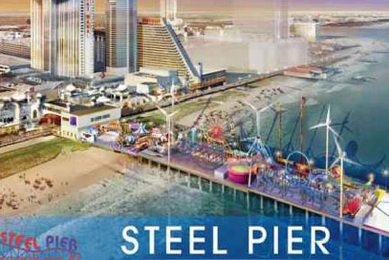 Concept rendering of wind turbines at Atlantic City's Steel Pier.