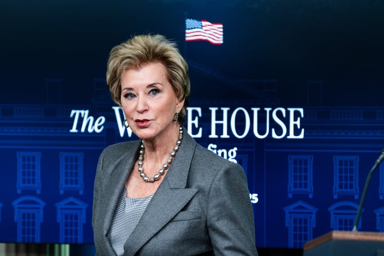 Secretary of Education Linda McMahon. The Education Department said Friday that the temporary suspension will help the agency implement student loan repayment reforms and give defaulted borrowers more time to rehabilitate their loans.