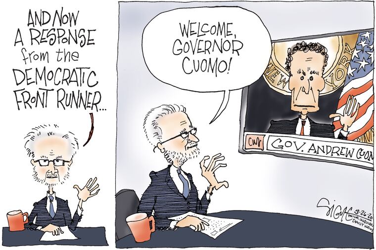 In front of Joe Biden.