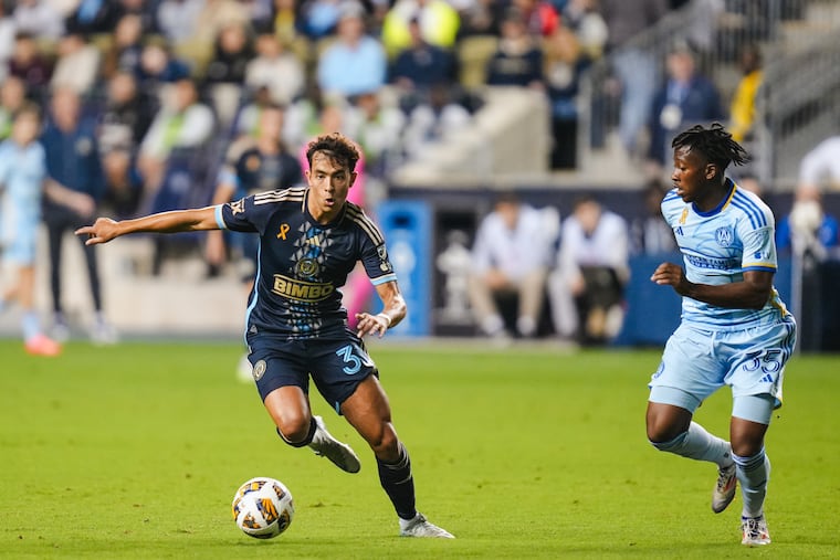 The Union's Quinn Sullivan (left) on the ball during Saturday's game.
