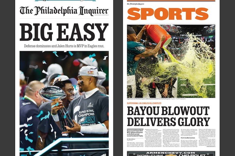 How to order Inquirer and Daily News Eagles Super Bowl front pages