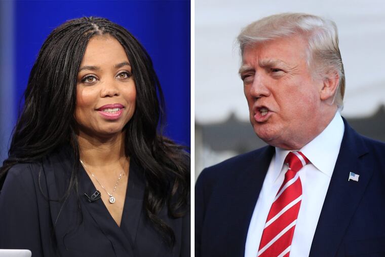 Suspended SC6 host Jemele Hill (left) was targeted by President Trump in an early-morning tweet.