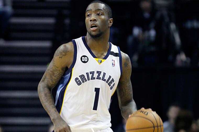 Tony Wroten with Memphis before being traded to Philadelphia this summer. (Danny Johnston/AP)