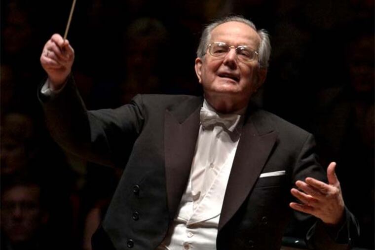 Wolfgang Sawallisch at the Kimmel Center in 2003 in the last performance of his decade as music director of the Philadelphia Orchestra.