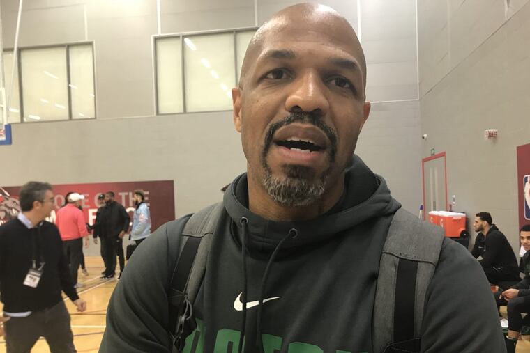 Boston assistant coach Jerome Allen remains true to his Philly roots even though he now works for the (groan) Celtics.